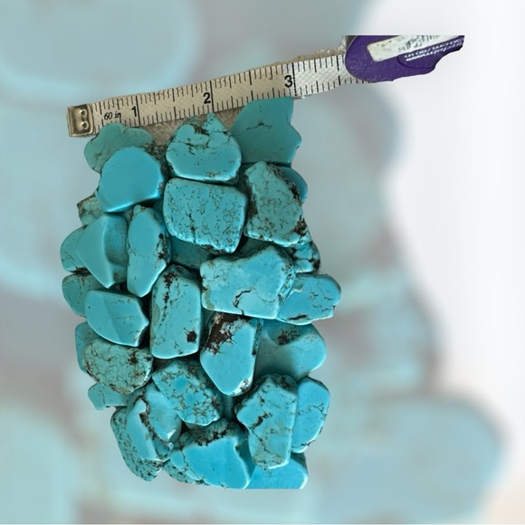 Handcrafted turquoise slab belt buckle on silver 5”X 3” Coastal-cowgirl western - Picture 5 of 5